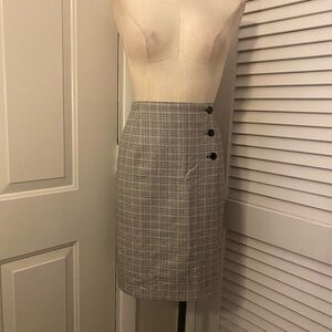Vintage Worthington Gray Plaid Pencil Skirt- Size 10P